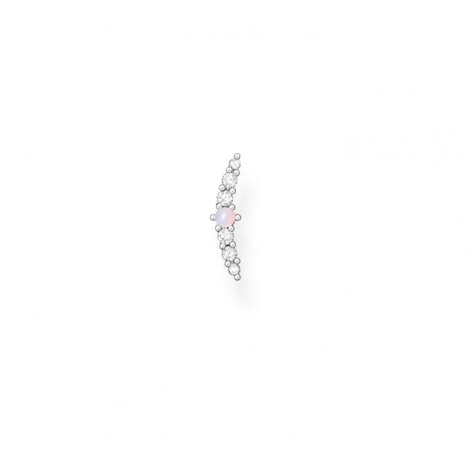 Silver Zirconia Vintage Shimmering Pink Single Ear Stud H2182-166-7