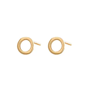 Small Open Circle Stud Earrings - Gold - SPESGS27