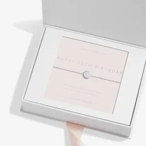 Sterling Silver 30th Birthday Disc Pave 16cm   3cm Bracelet JJS0011