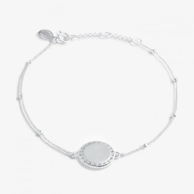 Sterling Silver 30th Birthday Disc Pave 16cm   3cm Bracelet JJS0011