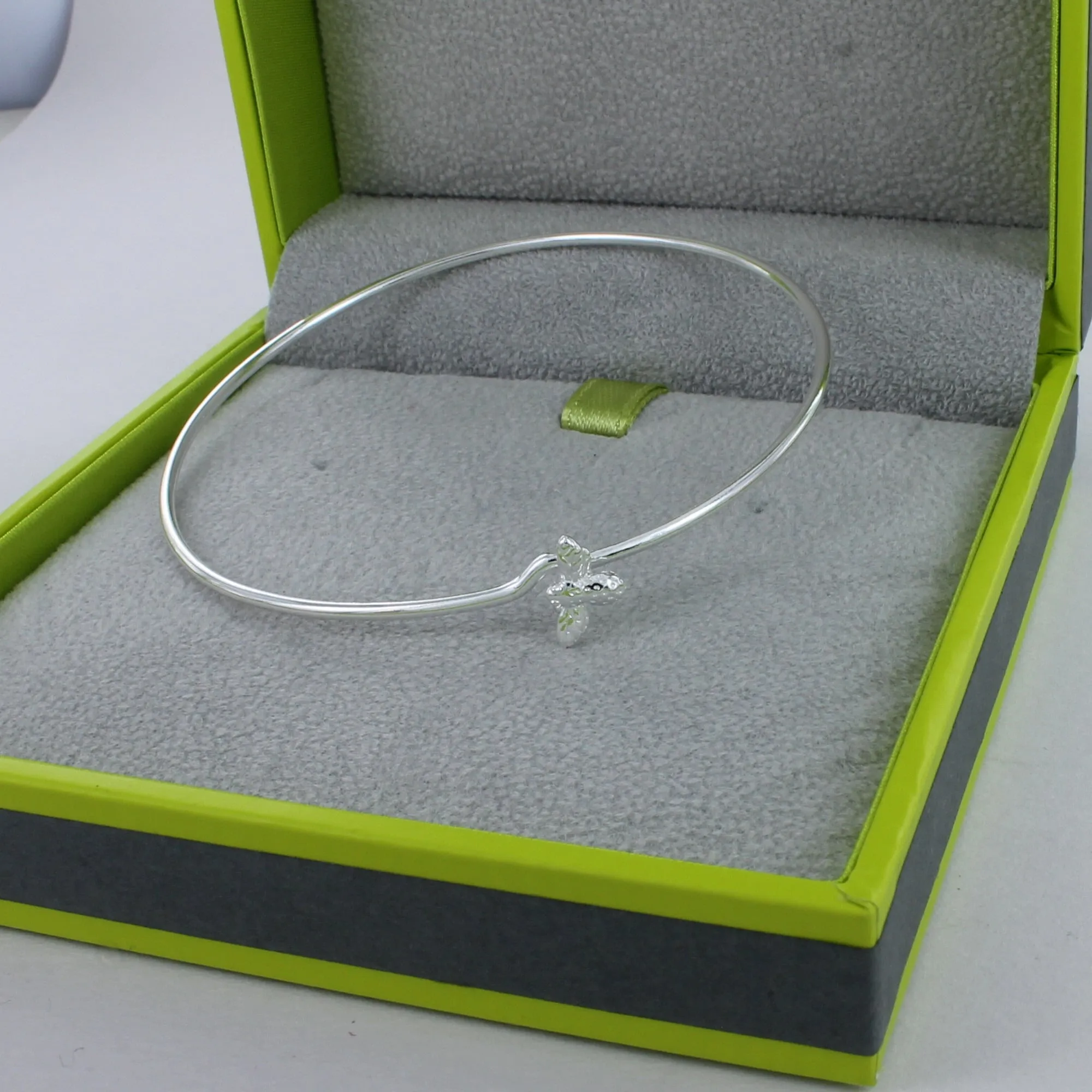 Sterling Silver Bumble Bee Bangle