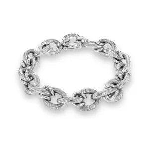 Sterling Silver Chunky Belcher Patterned Bracelet - 13mm