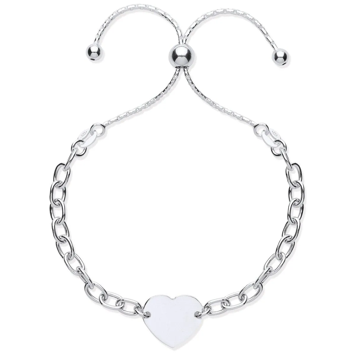 Sterling Silver Heart Friendship Bracelet