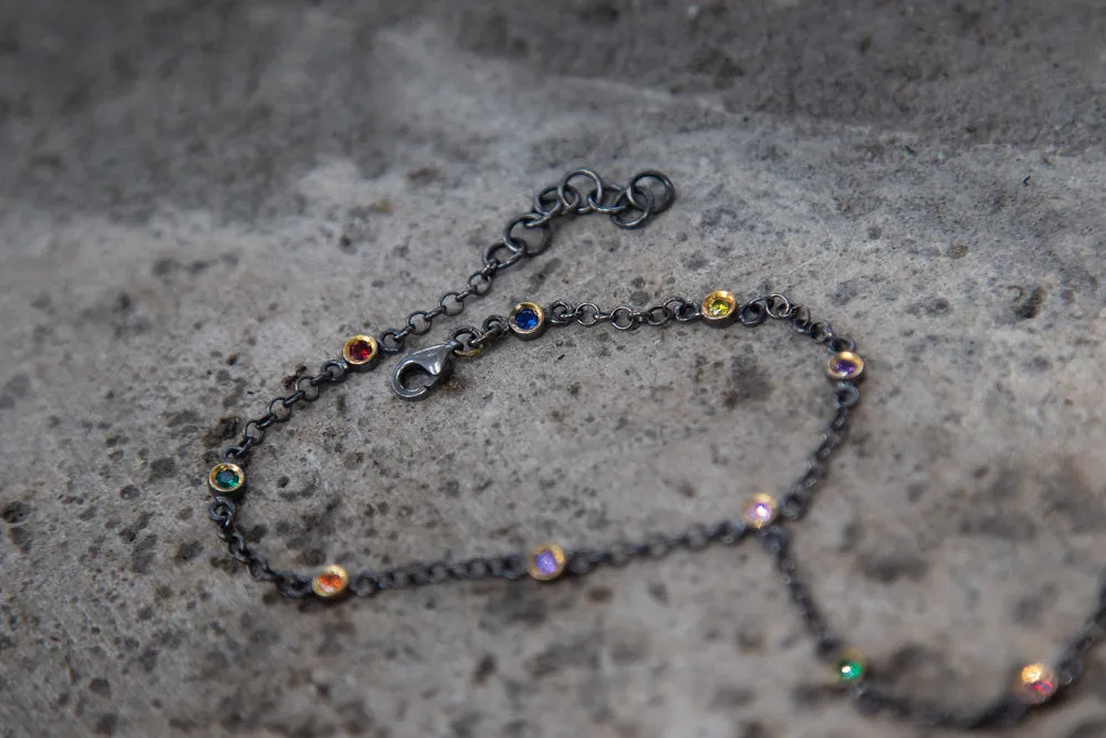 Sterling silver ring-chain bracelet “Nare”