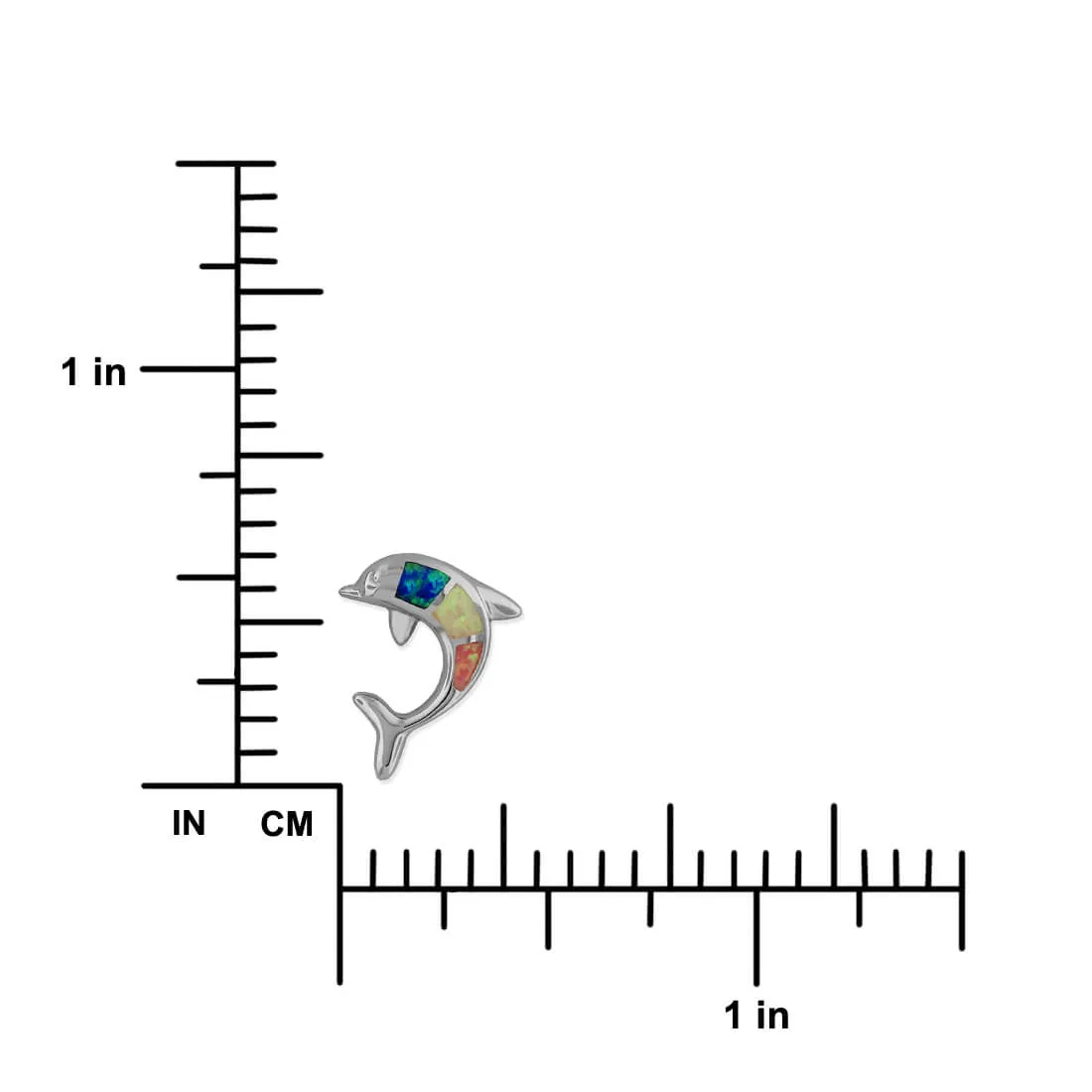 Sterling Silver Synthetic Blue Opal Dolphin Stud Earrings