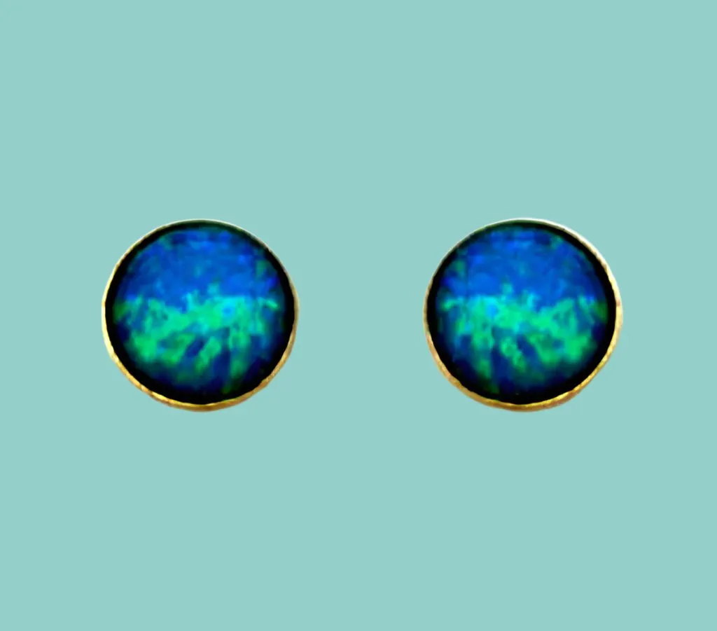 Stud Earrings Opal Israeli 9ct gold gorgeous earrings
