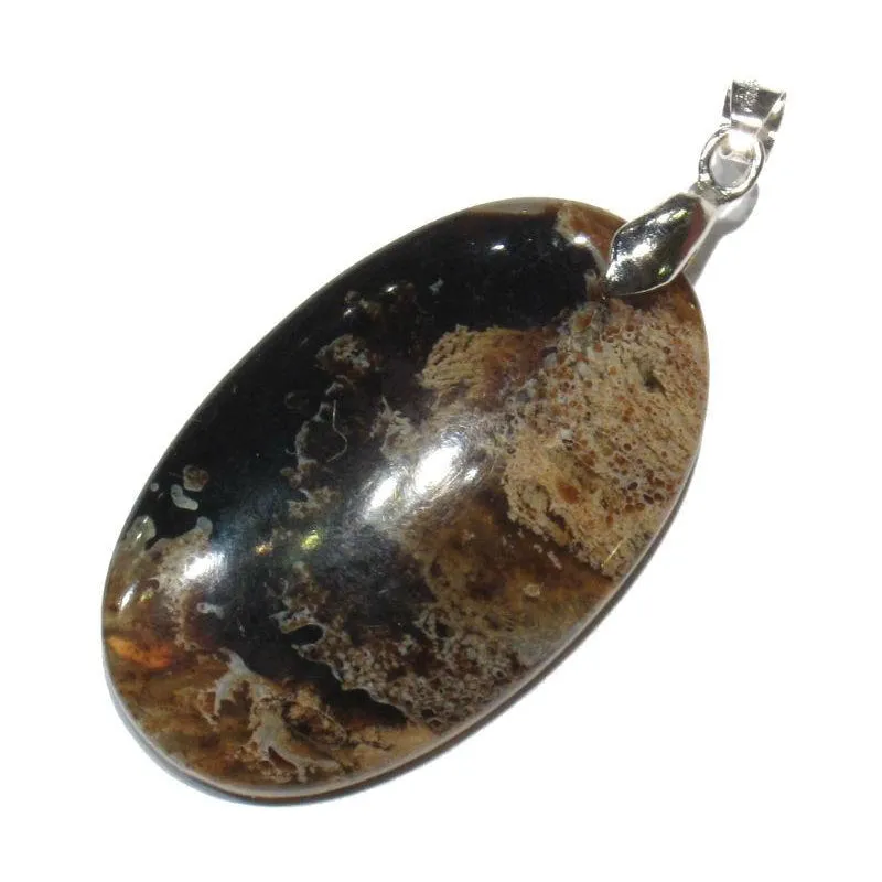 Sumatra Amber Pendant with Bale, Medium