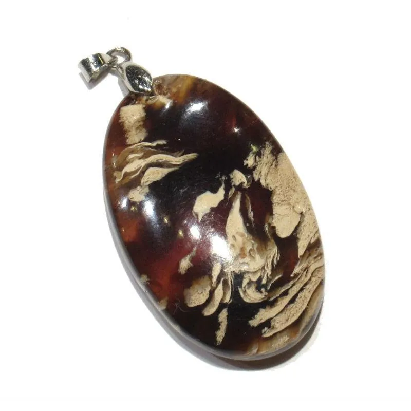 Sumatra Amber Pendant with Bale, Medium