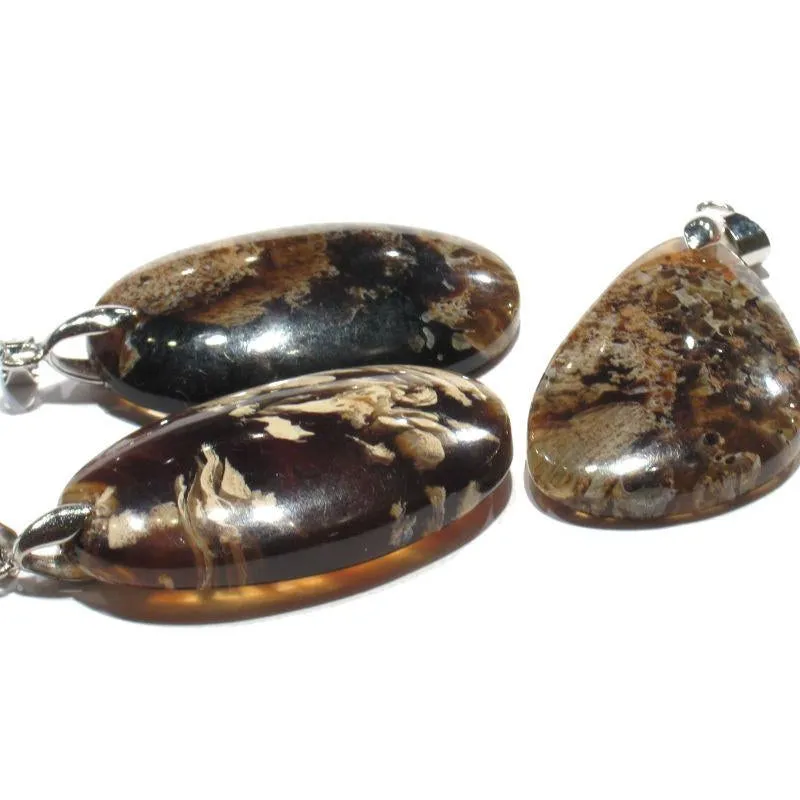 Sumatra Amber Pendant with Bale, Medium