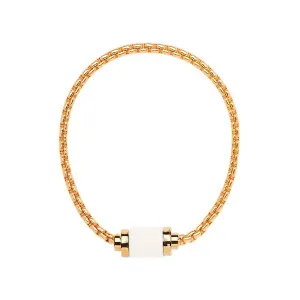 THALASSA YELLOW GOLD CHAIN WHITE CHIP MAGNET