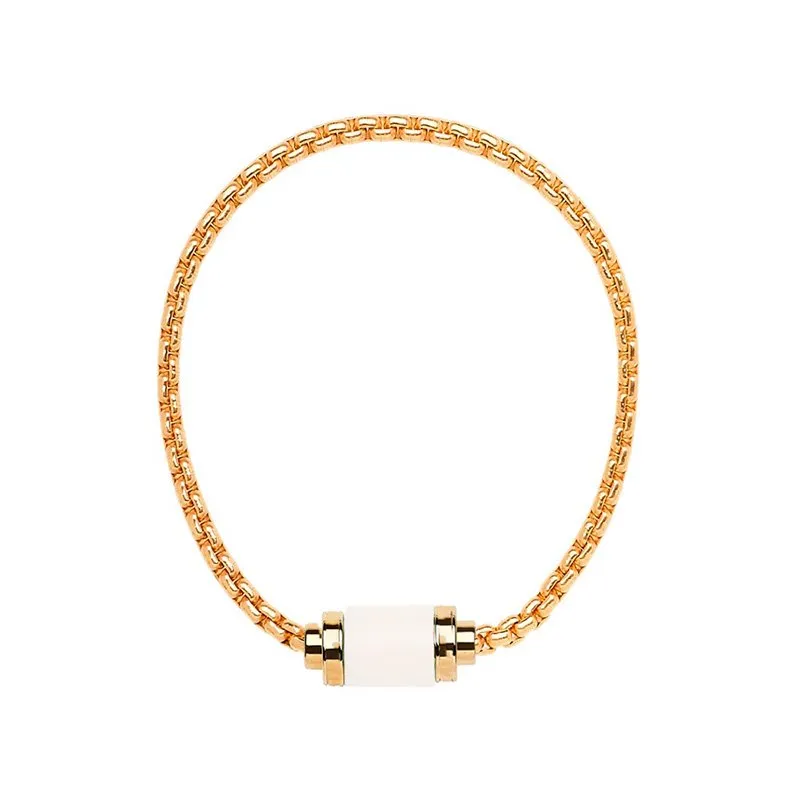 THALASSA YELLOW GOLD CHAIN WHITE CHIP MAGNET