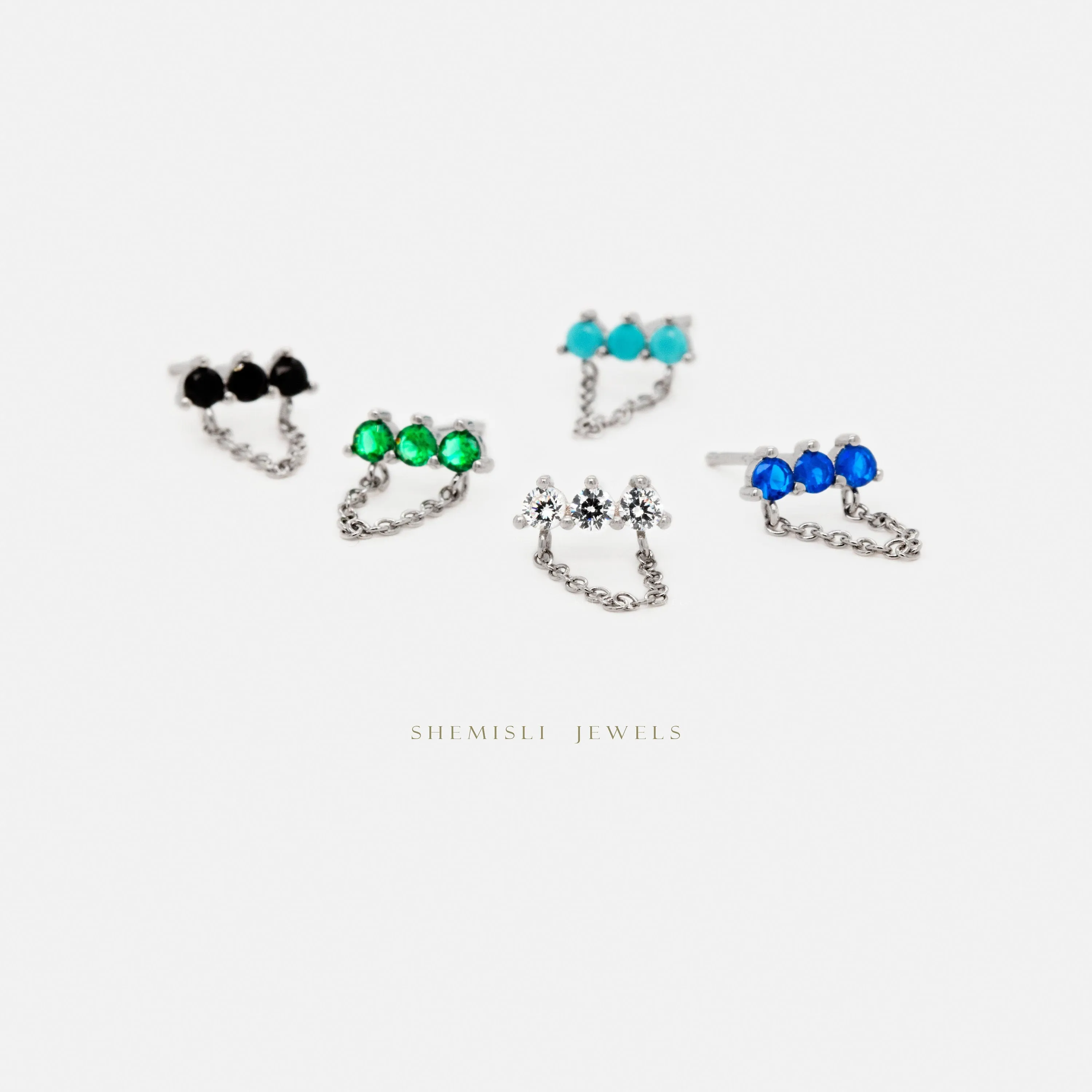 Tiny Bar CZ Studs Earrings, Unisex, Gold, Silver SHEMISLI SS145, SS265, SS266, SS267, SS268
