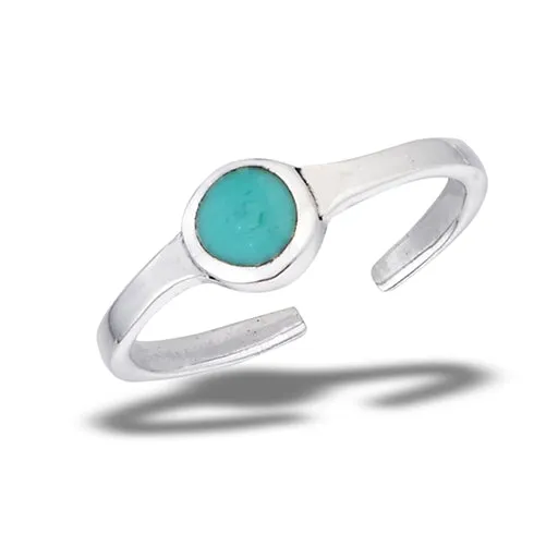 Turquoise Dot Toe Ring