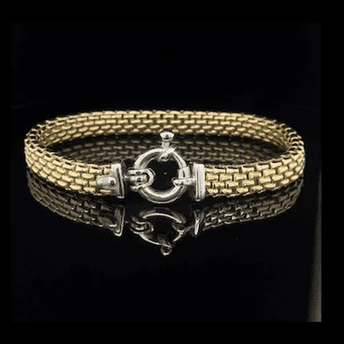 Two Tone Tight Link Bracelet