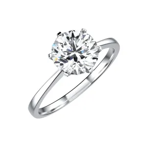 Vintage Bare 6 Prong Solitaire Moissanite Diamond Round Cut Ring in Yellow/White Gold