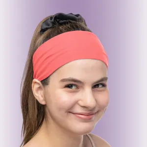 Women's Headbands Cotton Jersey 3" Wide Yoga Fitness Fashion Made in the USA Coral