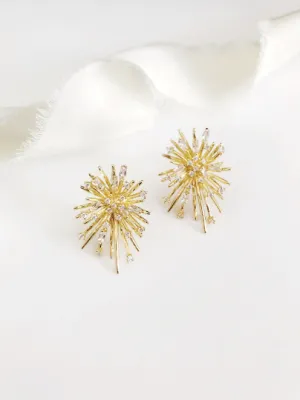 Yanna Gold Statement Stud Wedding Earrings