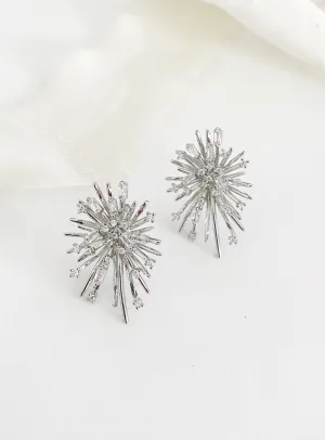 Yanna Silver Statement Stud Wedding Earrings
